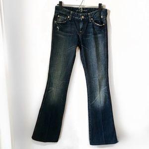 Y2K 7 For All Mankind "A" Pocket Bootcut Mid Rise Slightly Distressed Jeans
